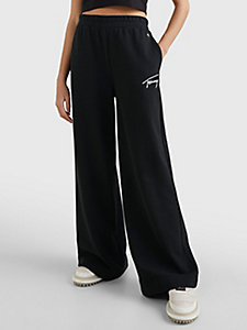 black signature recycled flared joggers for women tommy jeans