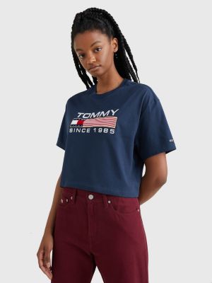 Camiseta Tommy Modern cropped oversize | AZUL | Tommy Hilfiger