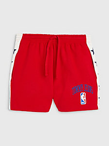 red tommy jeans & nba logo sweat shorts for women tommy jeans