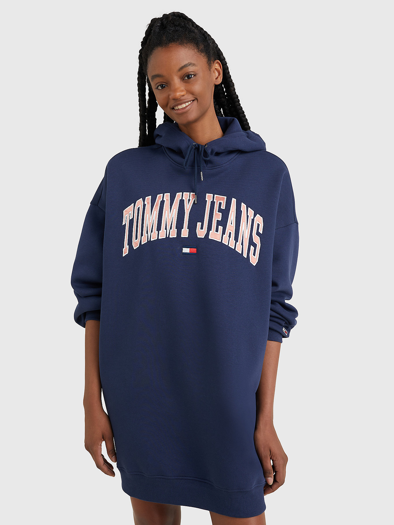 Staan voor Land van staatsburgerschap Frank College sweaterjurk met hoodie en logo | BLAUW | Tommy Hilfiger