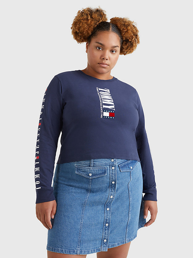 TWILIGHT NAVY Curve Archive longsleeve voor dames TOMMY JEANS