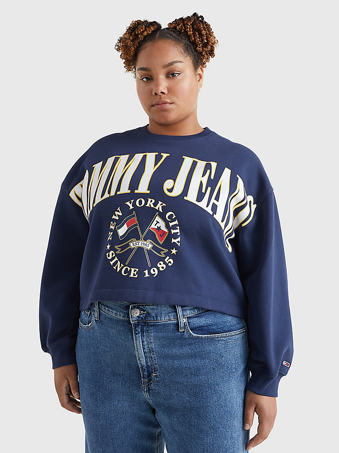 blue curve tommy jeans modern relaxed sweatshirt for women tommy jeans