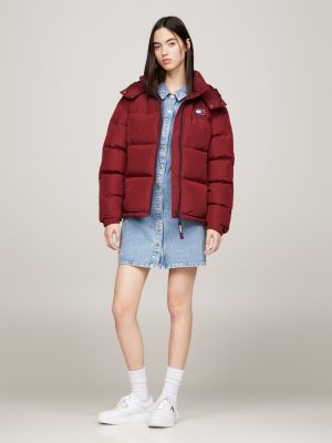 Red Hilfiger Puffer Alaska Tommy Jacket | Hooded |