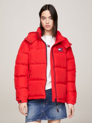 Hooded Alaska Puffer Jacket, Red