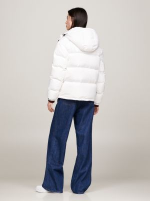 Puffer Jacket Hilfiger White Hooded | Tommy | Alaska