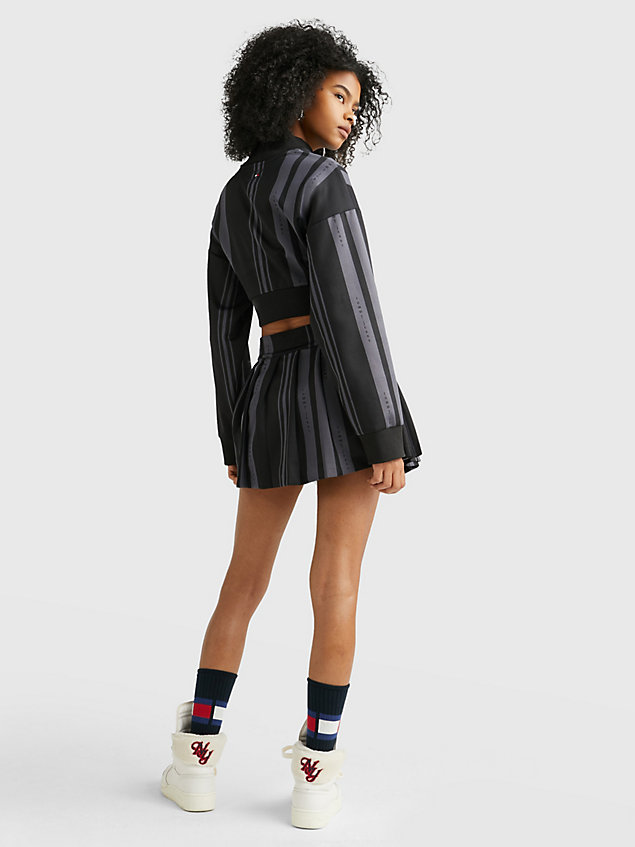 black serif logo pleated skirt for women tommy jeans