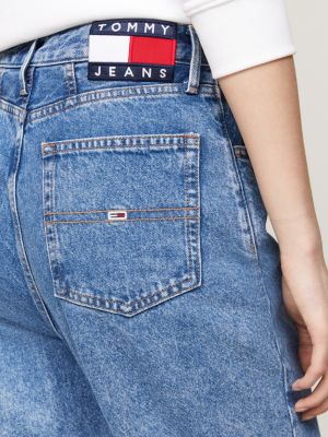 denim mom tapered jeans mit ultrahohem bund für damen - tommy jeans