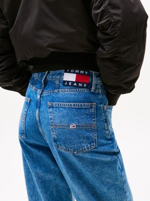 jean mom fuselé à taille très haute denim pour femmes tommy jeans