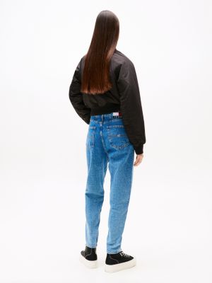 denim mom tapered jeans mit ultrahohem bund für damen - tommy jeans