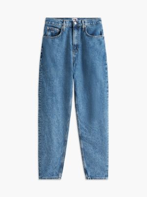 blue mom ultra high rise tapered jeans for women tommy jeans