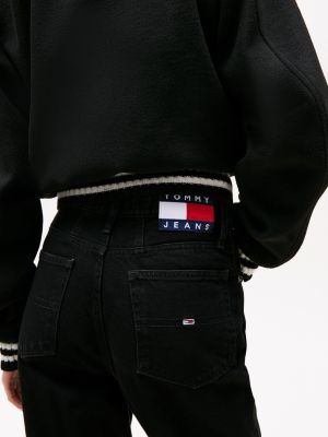 jean mom fuselé à taille très haute denim pour femmes tommy jeans