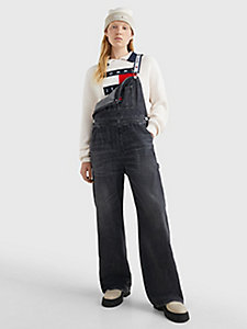denim denim tuinbroek met logobanden voor dames - tommy jeans