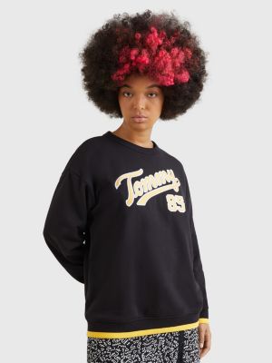 College Logo Relaxed Fit Sweatshirt | BLACK | Tommy Hilfiger