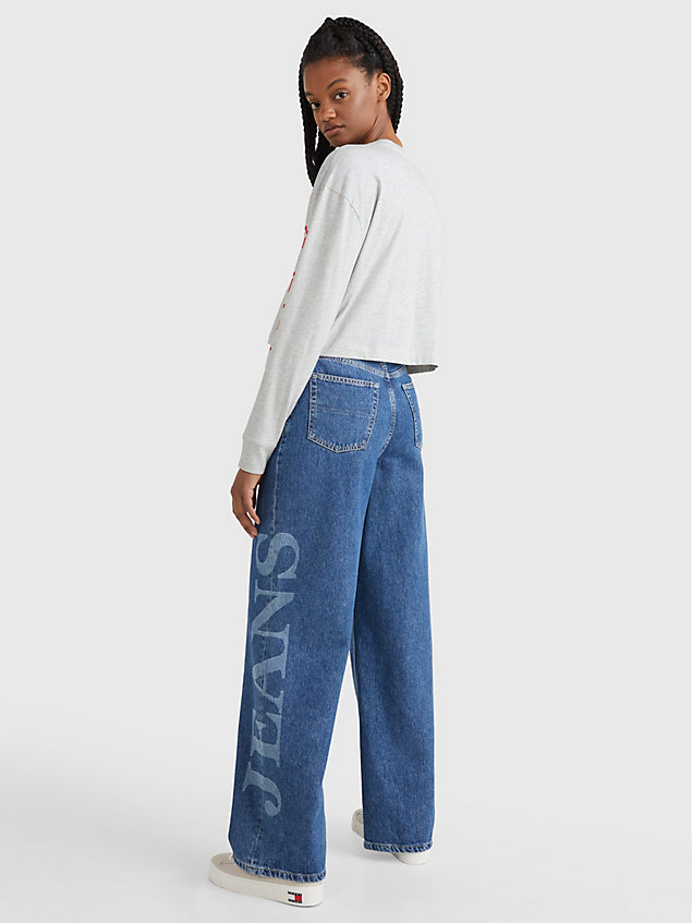 grey modern crop top met logo voor dames - tommy jeans