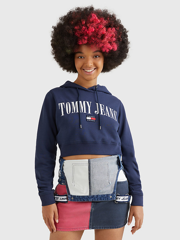 TWILIGHT NAVY Archive Cropped Fit Double Hoody for women TOMMY JEANS