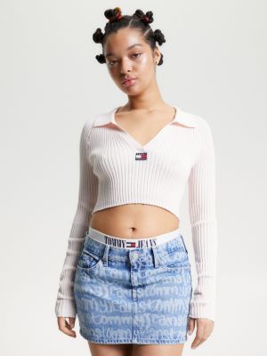 Tommy cropped clearance jumper