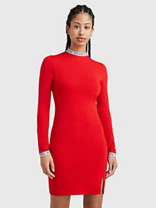 robe moulante à bande de logo rouge pour femmes tommy jeans