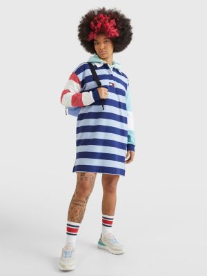 ColourBlock Rugby Stripe Polo Dress BLUE Tommy Hilfiger
