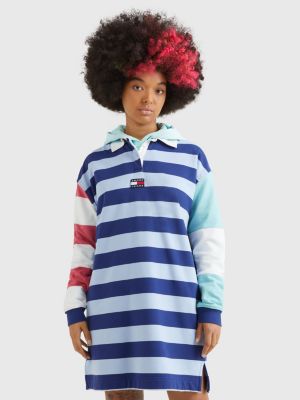 Colour-Block Rugby Stripe Polo Dress | BLUE | Tommy Hilfiger