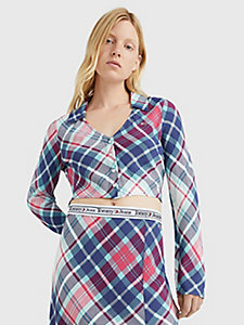white tommy tartan cropped shirt for women tommy jeans