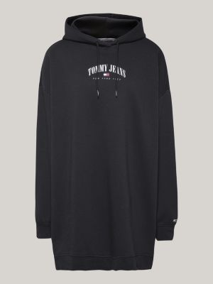 Essential Logo Double Hood Dress BLACK Tommy Hilfiger