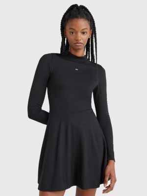 Essential Fit and Flare Mini Dress BLACK Tommy Hilfiger