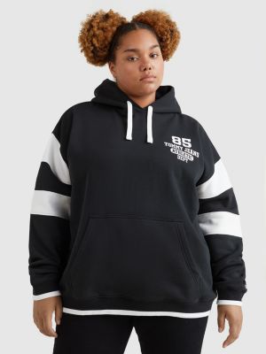 Curve College Logo Oversized Fit Hoody | BLACK | Tommy Hilfiger