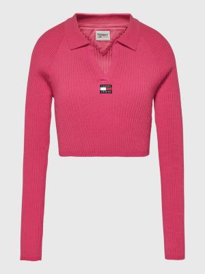 curve-cropped-fit-rippstrick-pullover-rosa-tommy-hilfiger