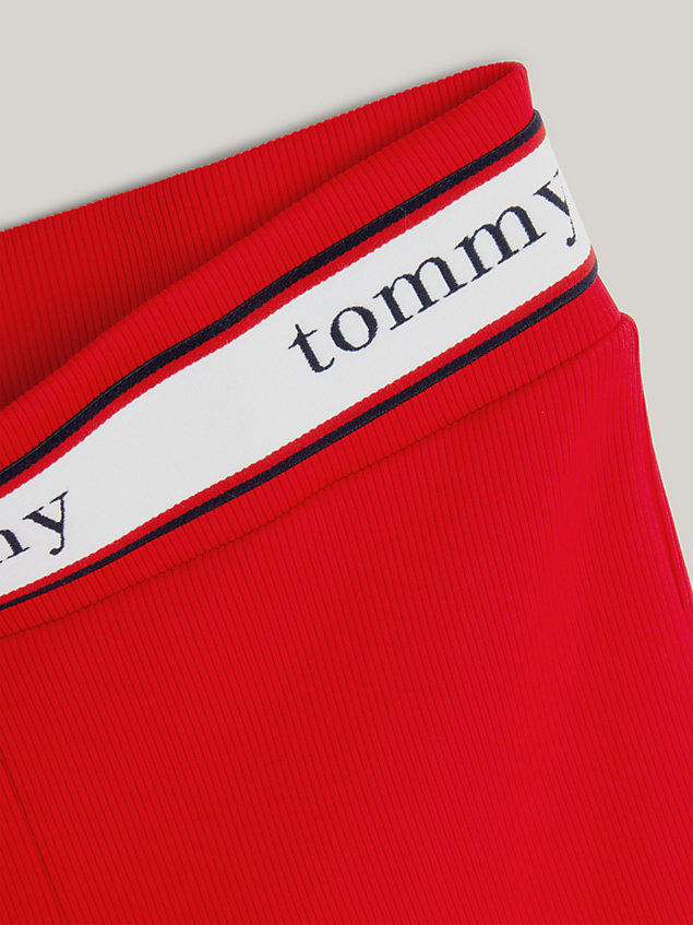 red ribbed jersey cycle shorts for women tommy jeans