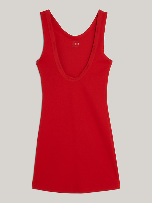 abito essential in jersey a coste red da donna tommy jeans