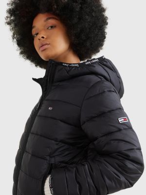 Traer Quedar asombrado después del colegio Chaqueta Essential acolchada con capucha | NEGRO | Tommy Hilfiger