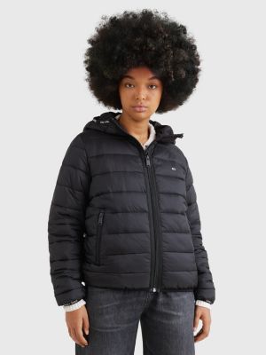 mit Kapuze | Hilfiger Essential Steppjacke Tommy SCHWARZ |