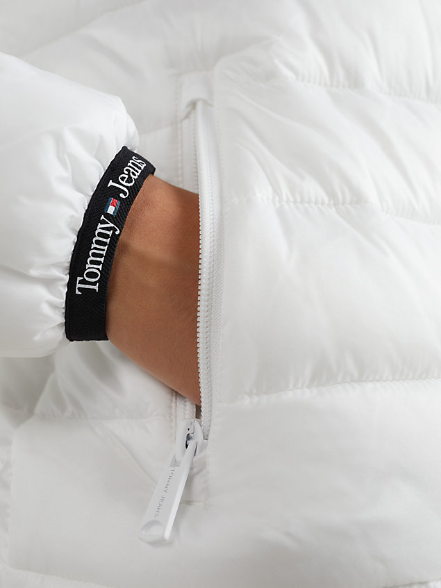 veste essential matelassée à capuche white pour femmes tommy jeans