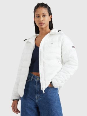 White Jacket Tommy Hilfiger Essential | Hooded Quilted |