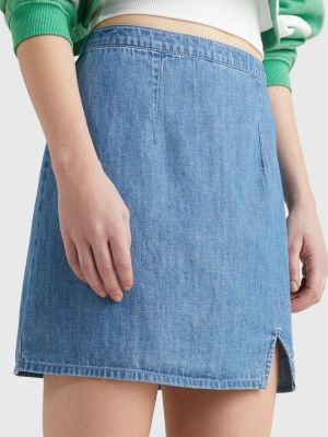 denim chambray denim mini skirt for women tommy jeans