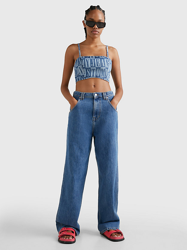 DENIM SPELLOUT PRINT Denim Spell-Out Print Crop Top for women TOMMY JEANS