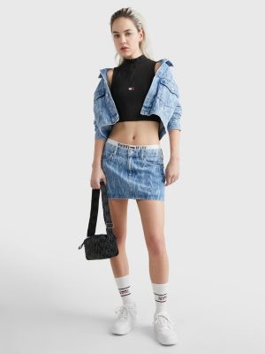 Mock Neck Cropped Tank Top | BLACK | Tommy Hilfiger