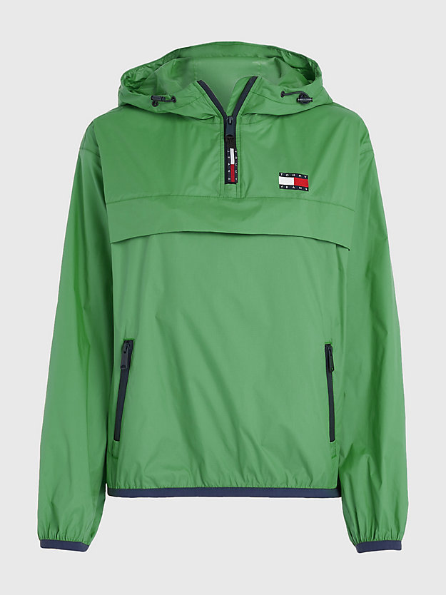 COASTAL GREEN Packable Popover Chicago Windbreaker for women TOMMY JEANS