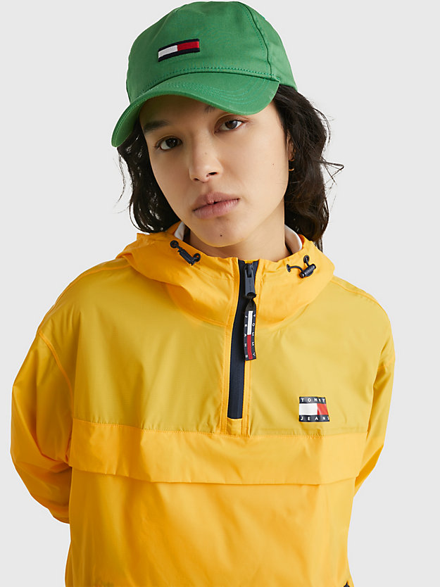 STAR FRUIT YELLOW Packable Popover Chicago Windbreaker for women TOMMY JEANS