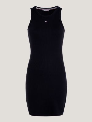 Essential Rib Knit Bodycon Tank Dress, Black