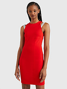 red logo tape bodycon dress for women tommy jeans