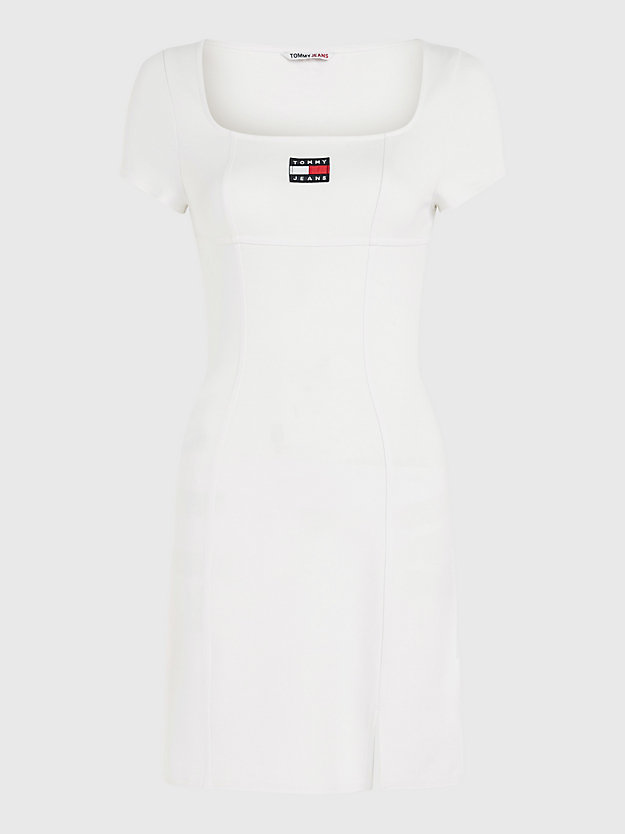 WHITE Archive Square Neck Bodycon Dress for women TOMMY JEANS