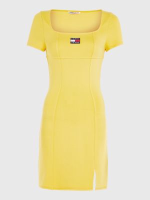 STAR FRUIT YELLOW Archive Square Neck Bodycon Dress for women TOMMY JEANS