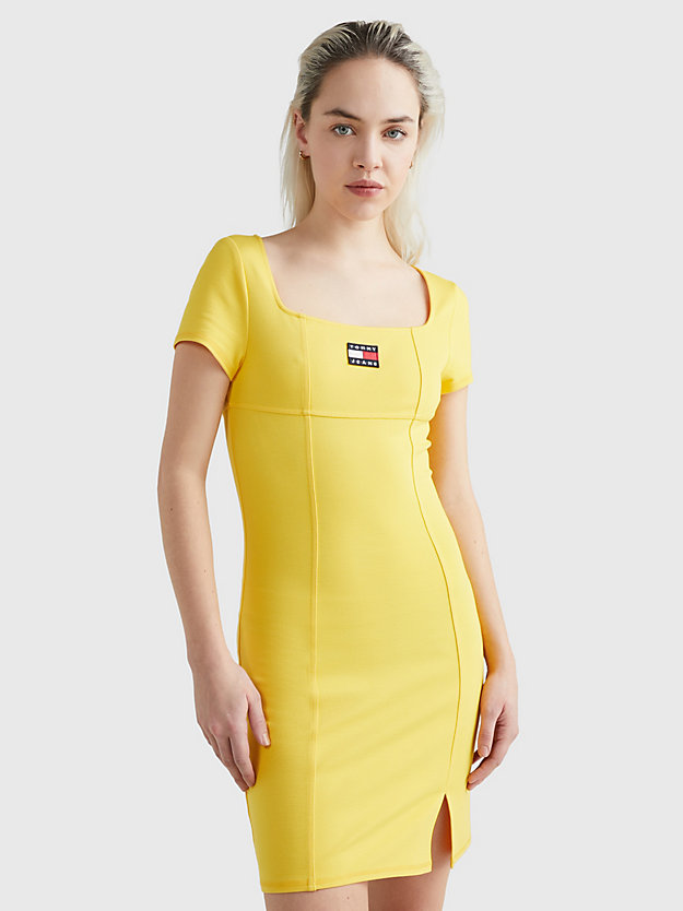 STAR FRUIT YELLOW Archive Square Neck Bodycon Dress for women TOMMY JEANS