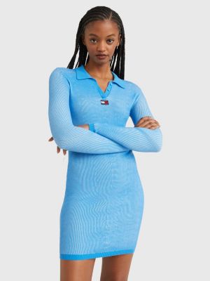 Two Tone Polo Collar Jumper Dress | BLUE | Tommy Hilfiger