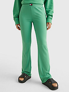 legging évasé côtelé vert pour femmes tommy jeans