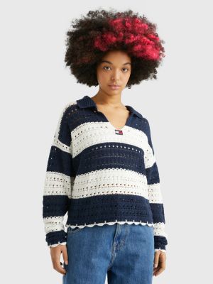 Stripe Crochet Jumper BLUE Tommy Hilfiger