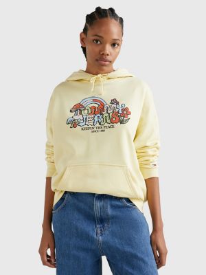 Sweat tommy jaune hot sale