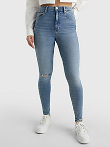 jean skinny sylvia recyclé taille haute denim pour femmes tommy jeans