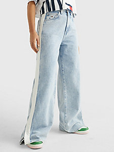 vaqueros claire anchos de talle alto y reciclados denim de mujer tommy jeans